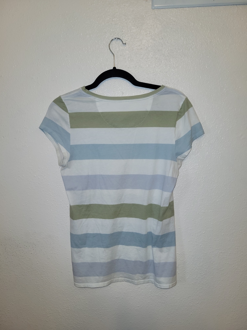 Pilcro and the Letterpress Blue and White Fitted Polo Tee Size Medium - Picture 2 of 3